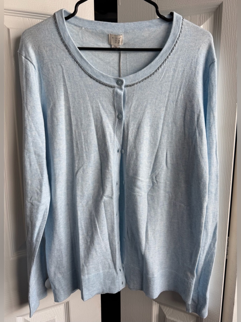 A New Day Women’s Light Blue Knit Button-Front Cardigan
